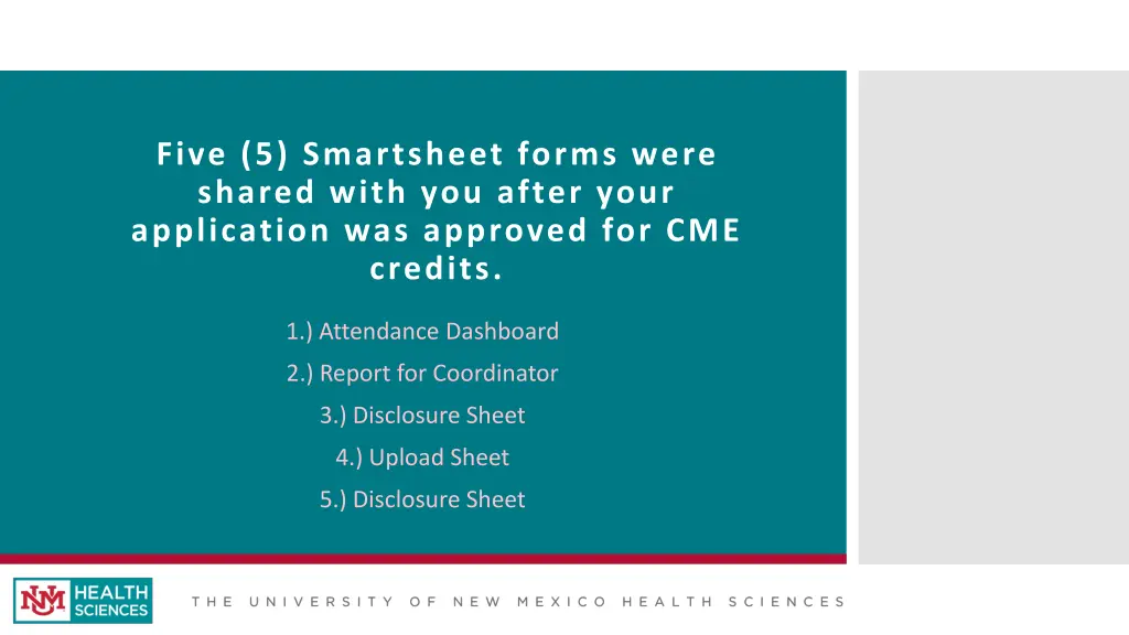 five 5 smartsheet forms were shared with