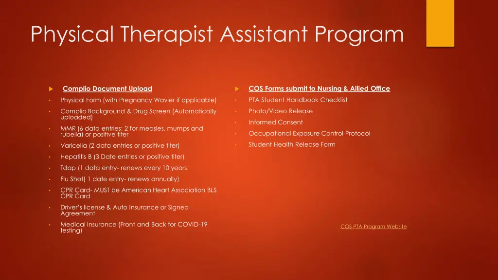 physical therapist assistant program