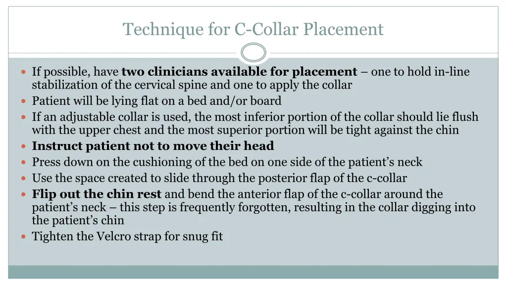 technique for c collar placement 1