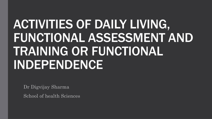 activities of daily living functional assessment