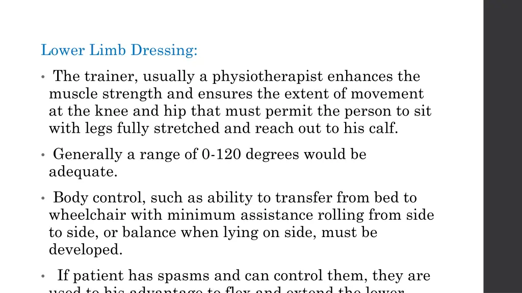 lower limb dressing