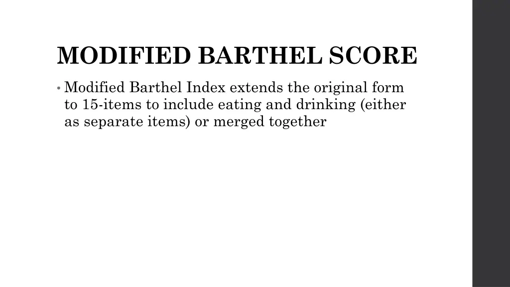 modified barthel score