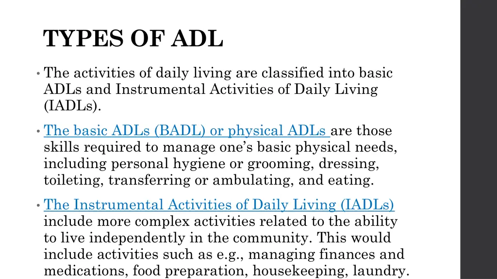 types of adl