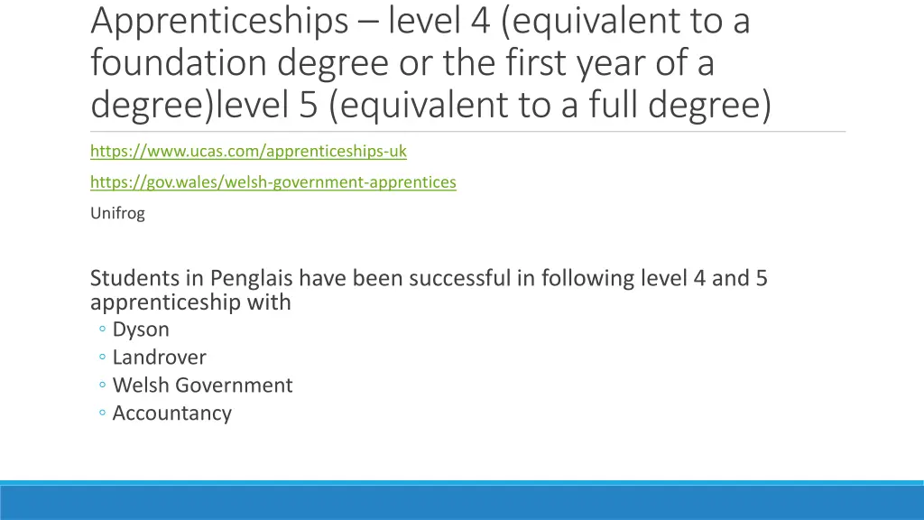 apprenticeships level 4 equivalent