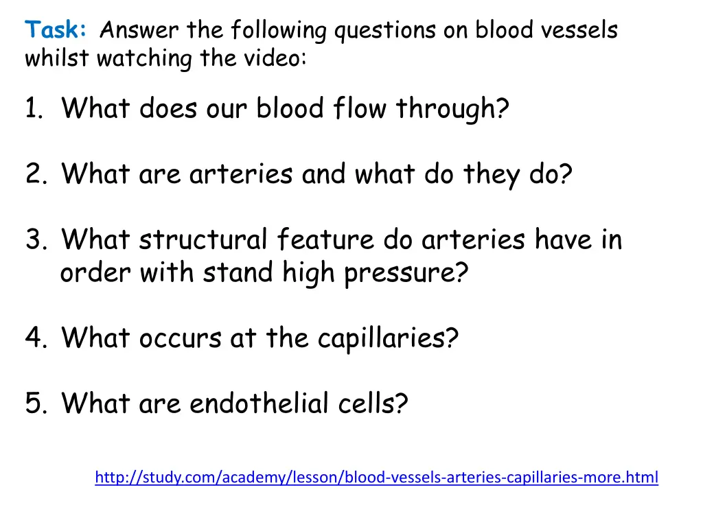 task answer the following questions on blood