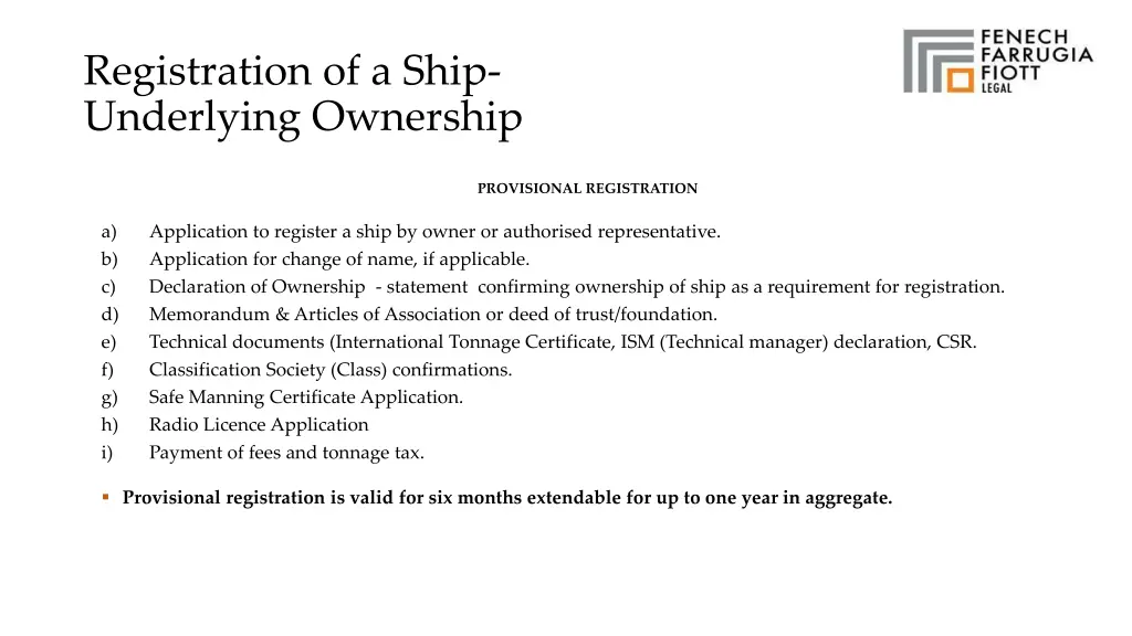 registration of a ship underlying ownership