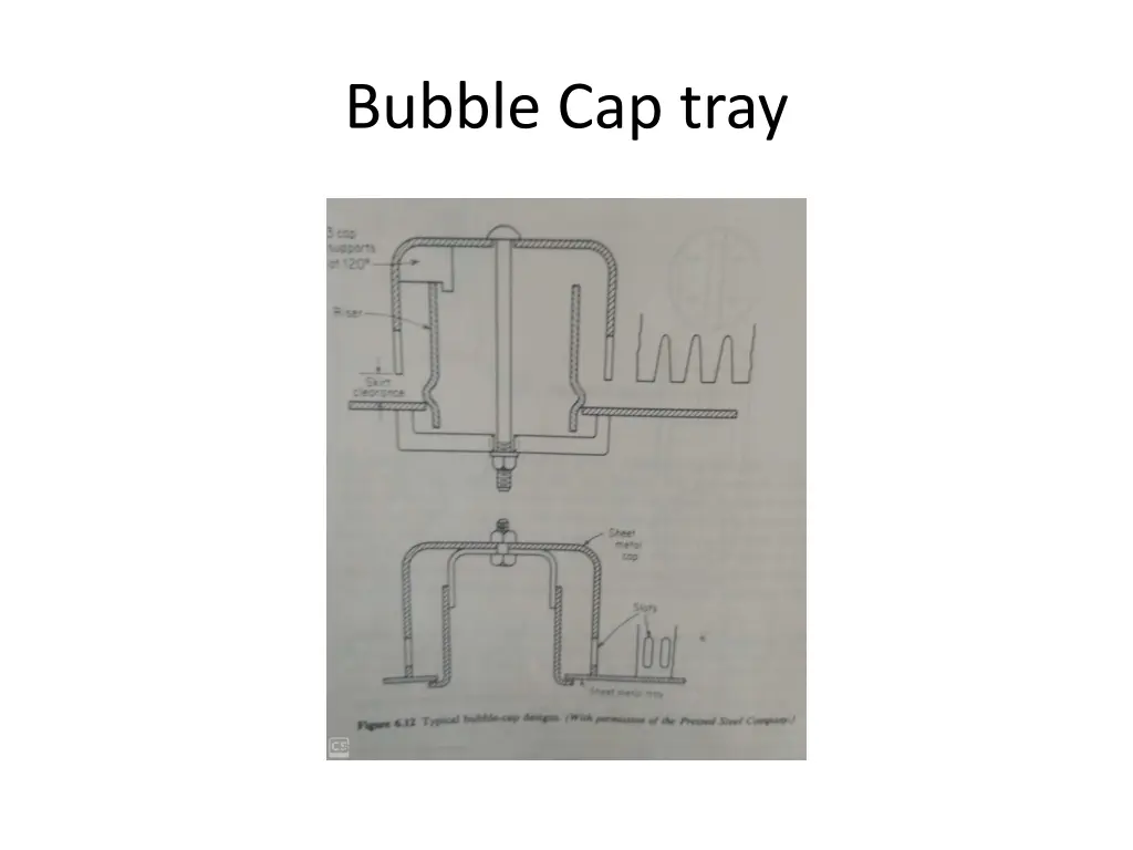 bubble cap tray