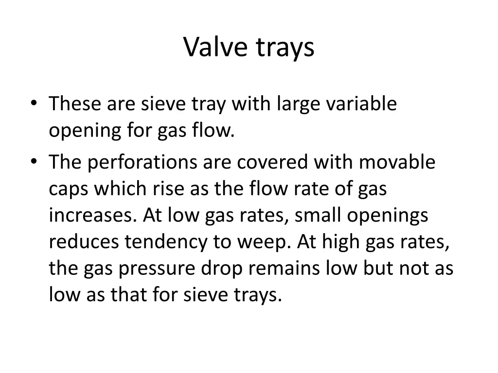 valve trays