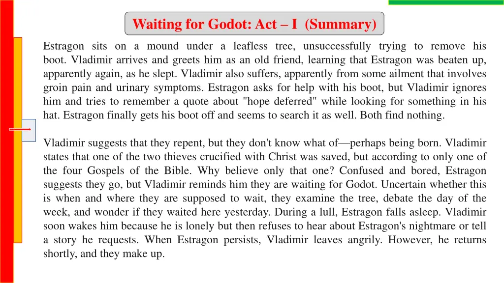 waiting for godot act i summary