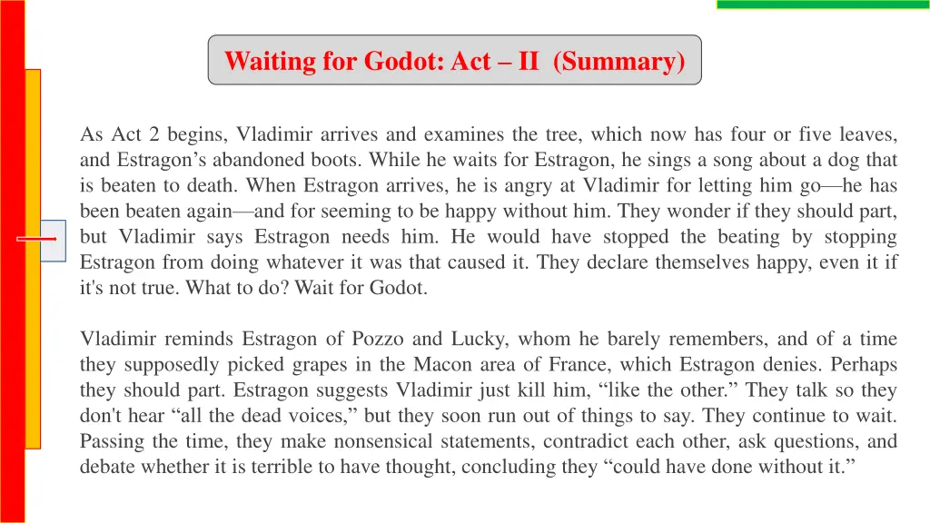 waiting for godot act ii summary