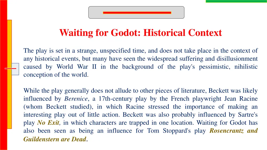 waiting for godot historical context