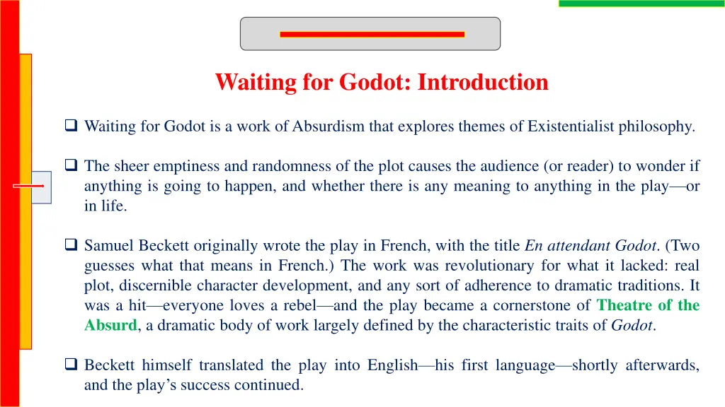 waiting for godot introduction