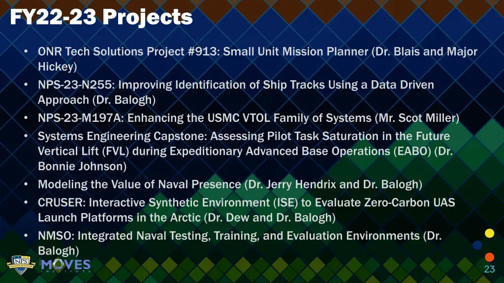 fy22 23 projects