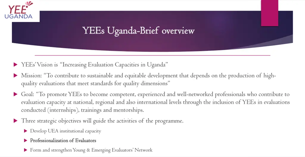 yees uganda yees uganda brief overview