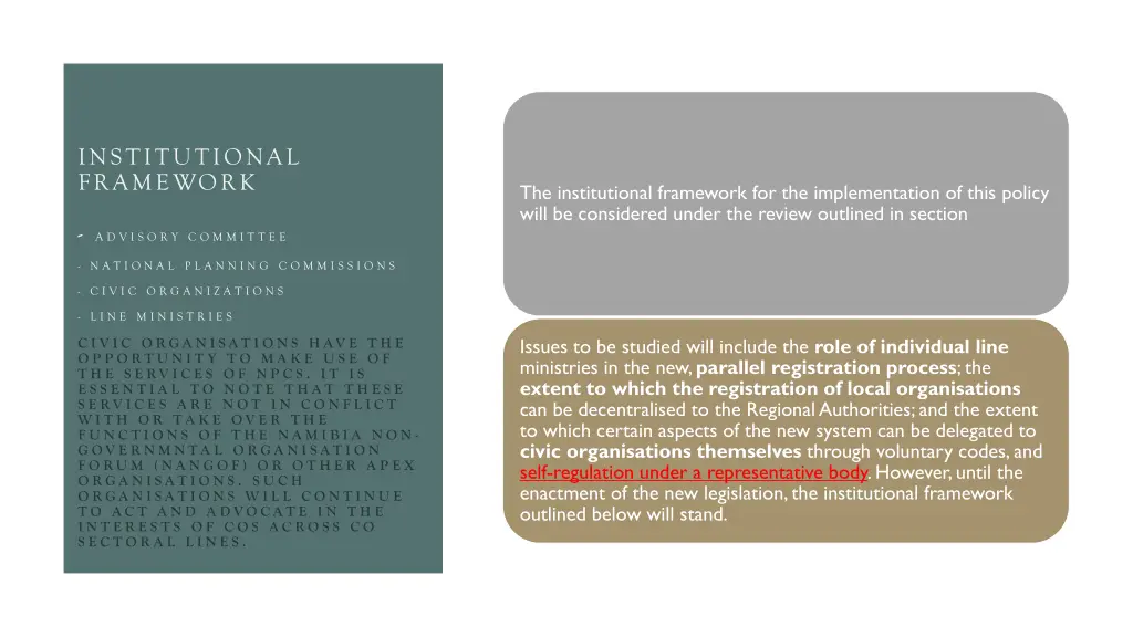 institutional framework