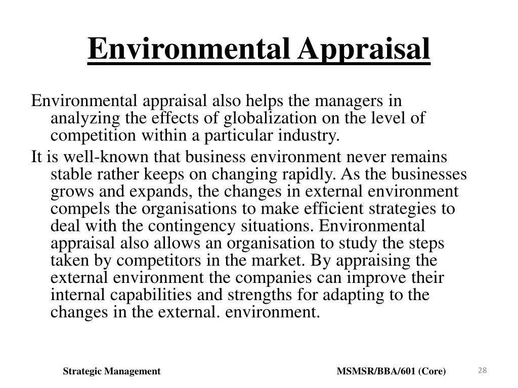 environmental appraisal 1