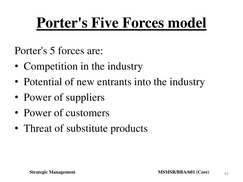 porter s five forces model 1