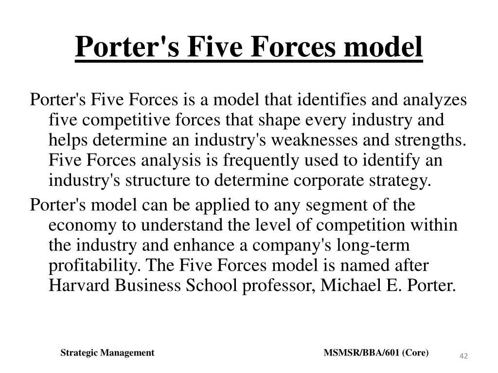 porter s five forces model