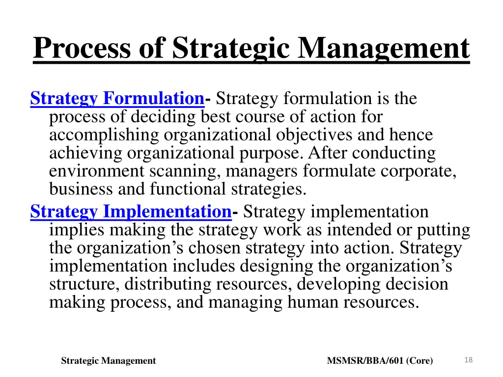 process of strategic management 1