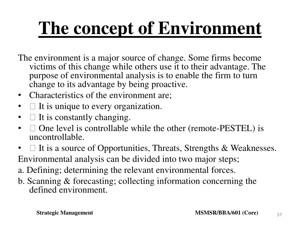 the concept of environment