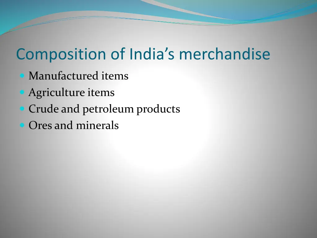 composition of india s merchandise