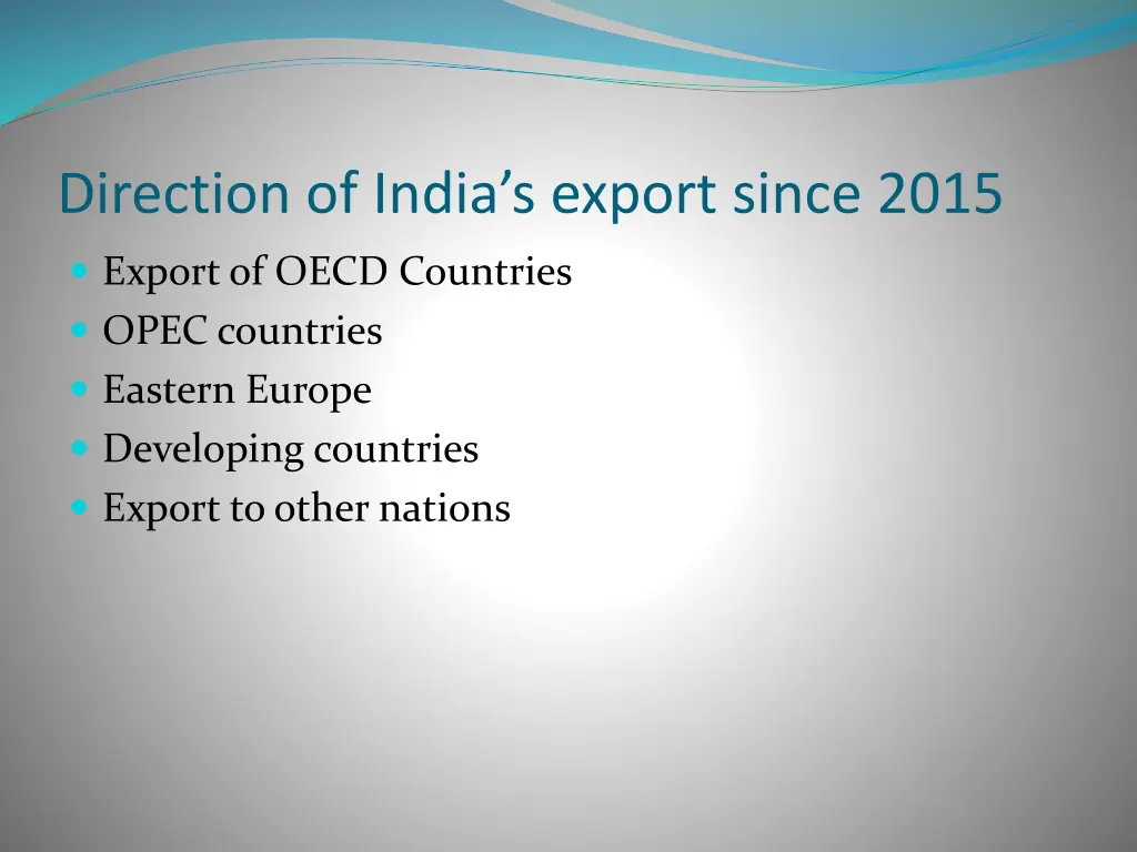 direction of india s export since 2015