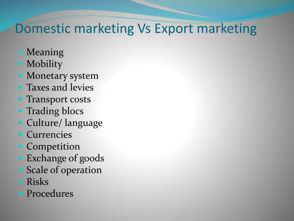 domestic marketing vs export marketing