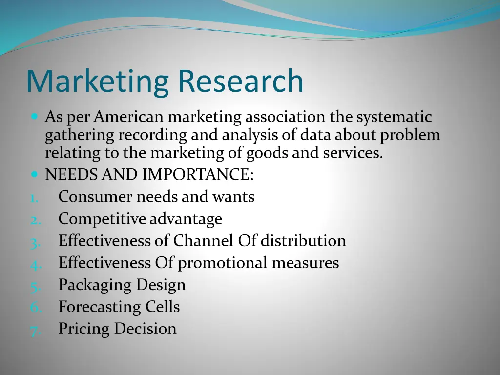 marketing research