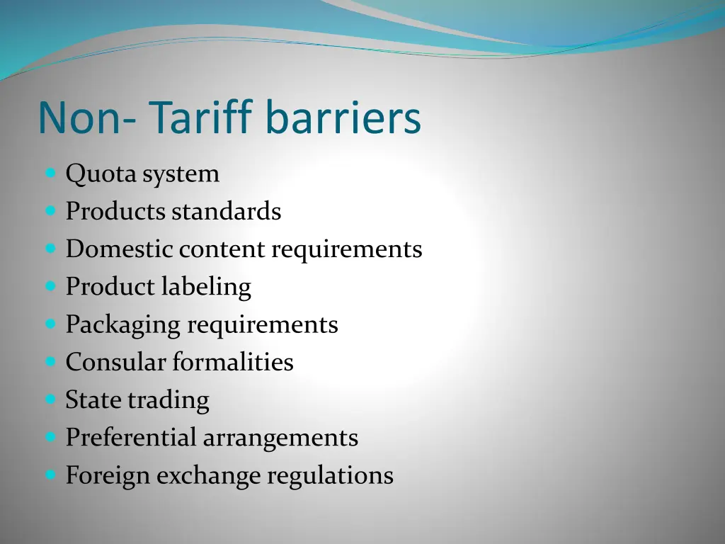 non tariff barriers