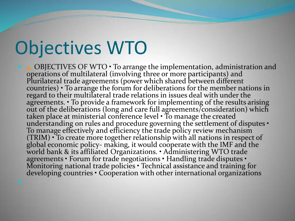 objectives wto