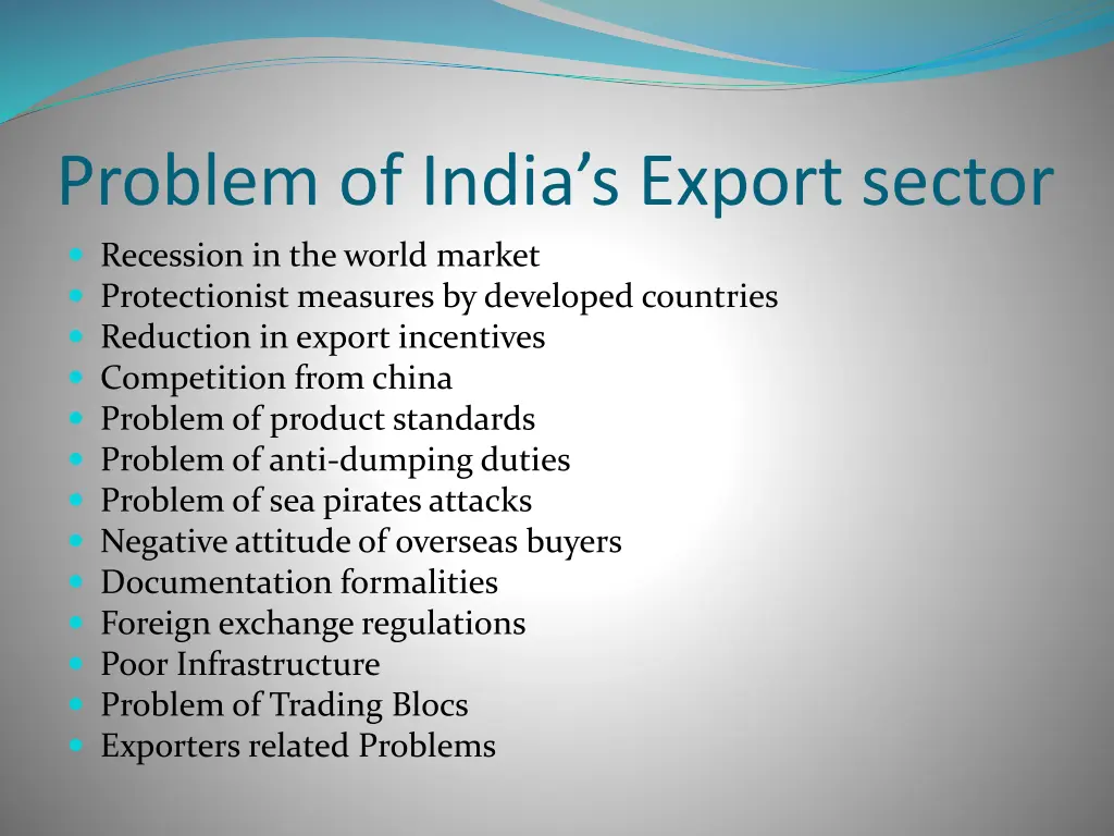 problem of india s export sector recession