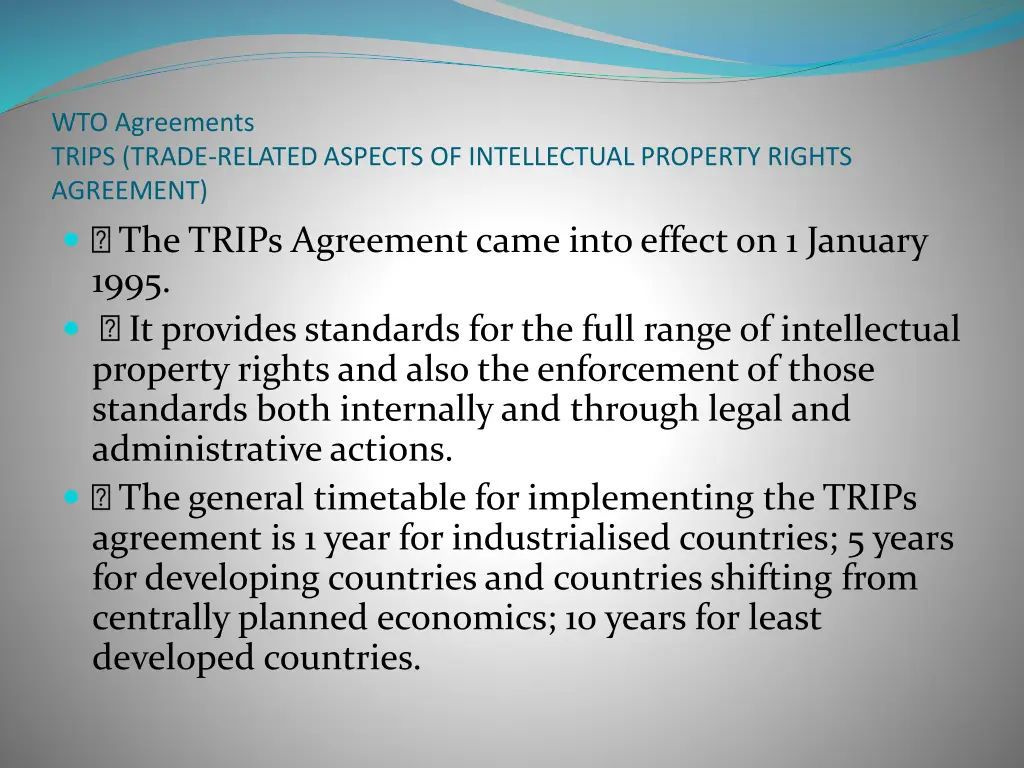 wto agreements trips trade related aspects