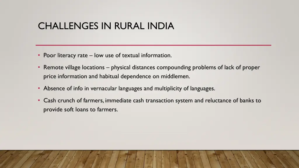 challenges in rural india