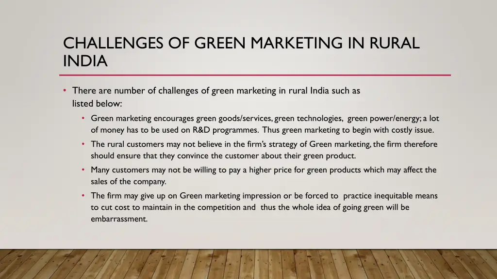 challenges of green marketing in rural india