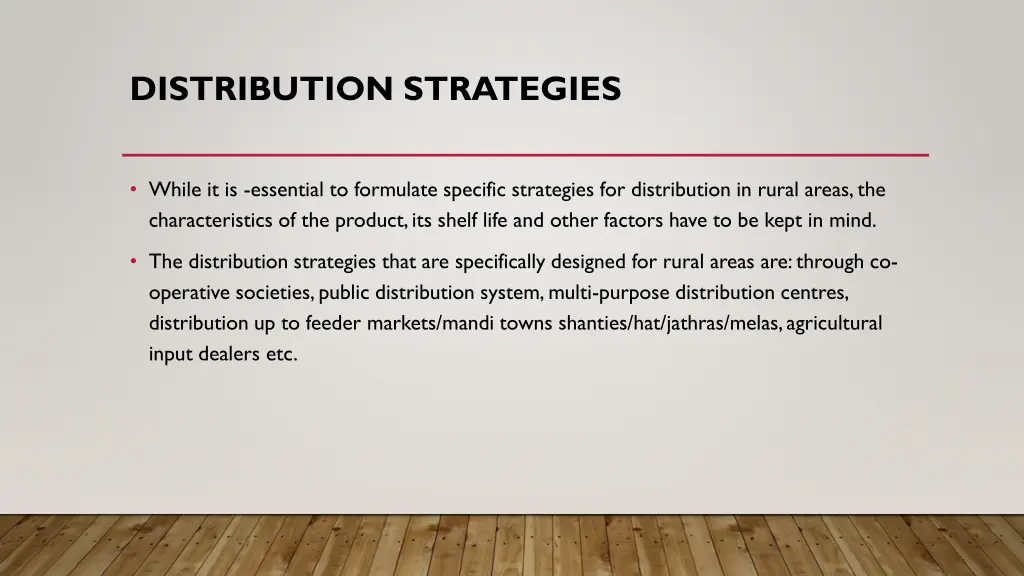 distribution strategies