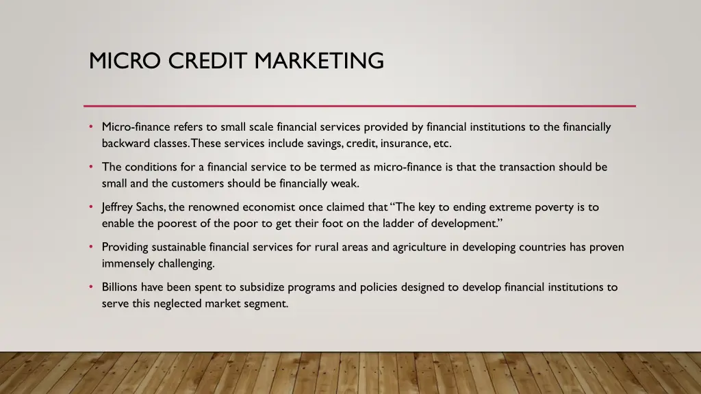 micro credit marketing