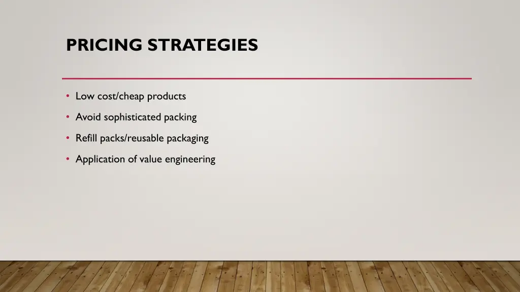 pricing strategies