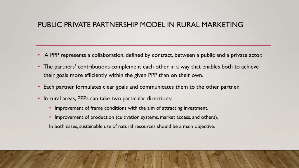 public private partnership model in rural