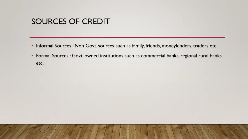 sources of credit