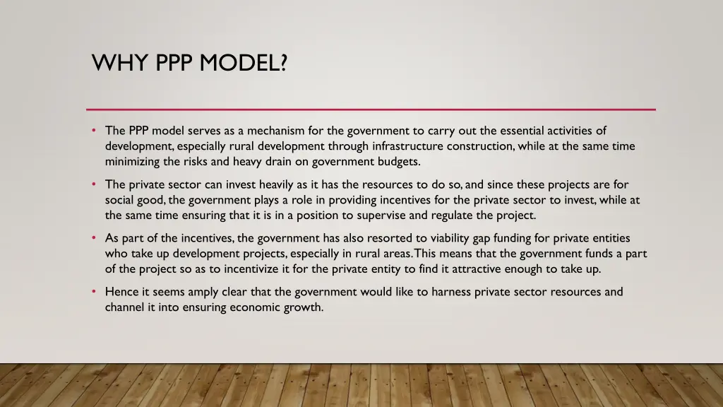 why ppp model