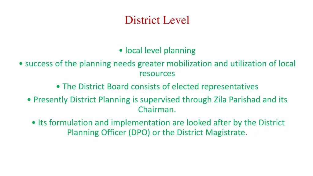 district level