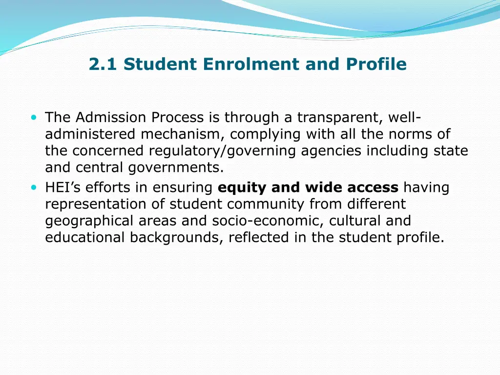 2 1 student enrolment and profile