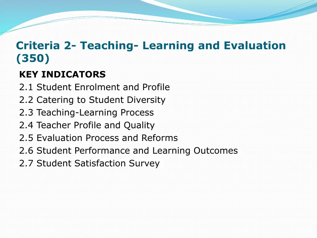 criteria 2 teaching learning and evaluation 350