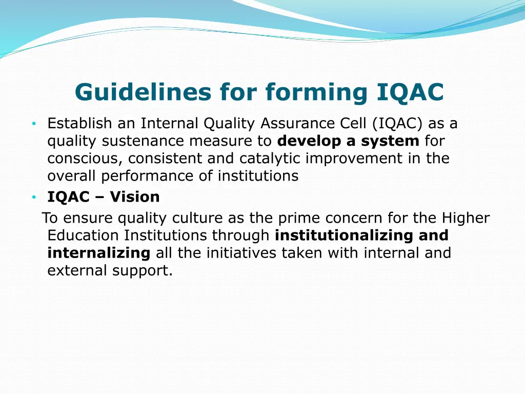 guidelines for forming iqac