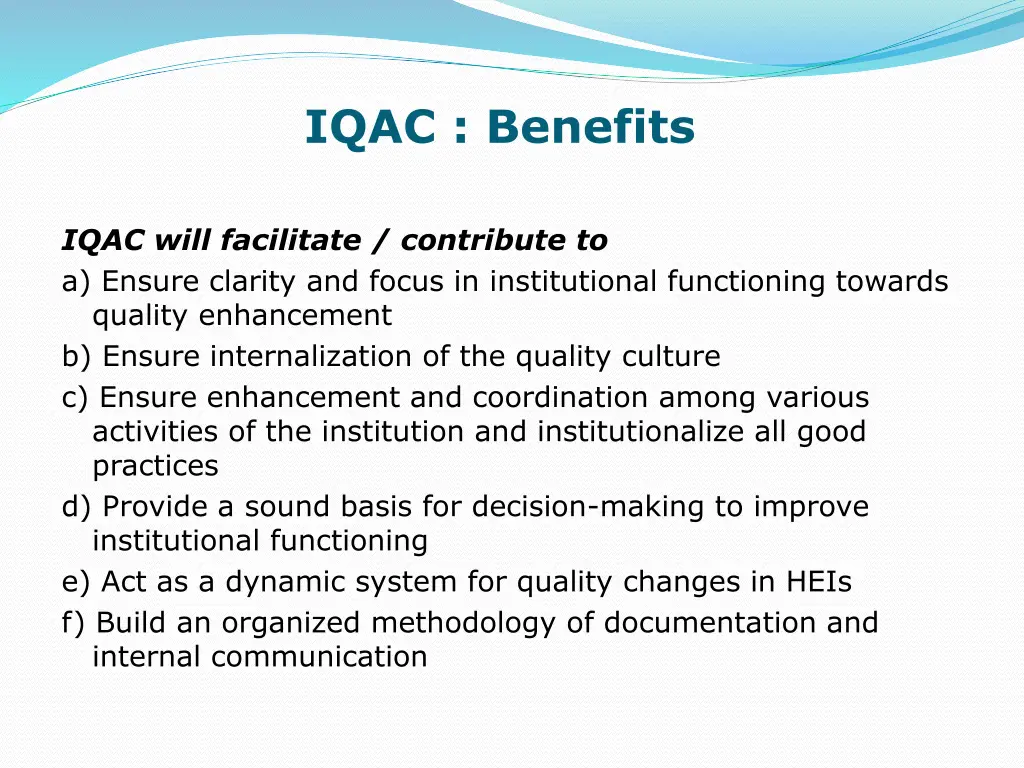 iqac benefits