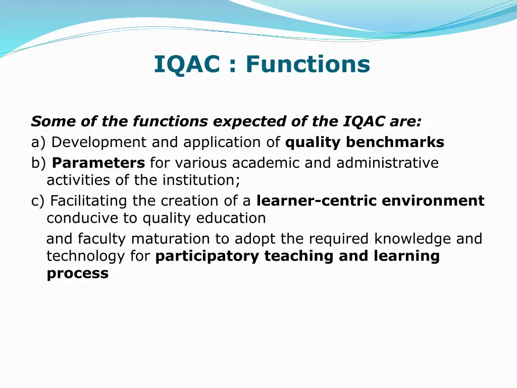 iqac functions