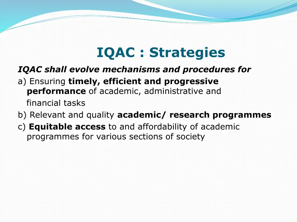 iqac strategies