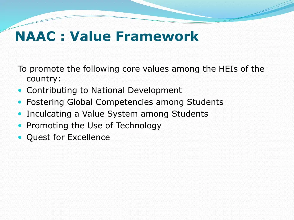 naac value framework