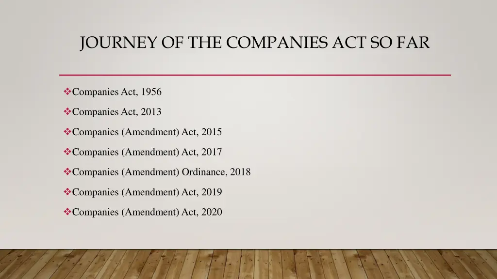 journey of the companies act so far