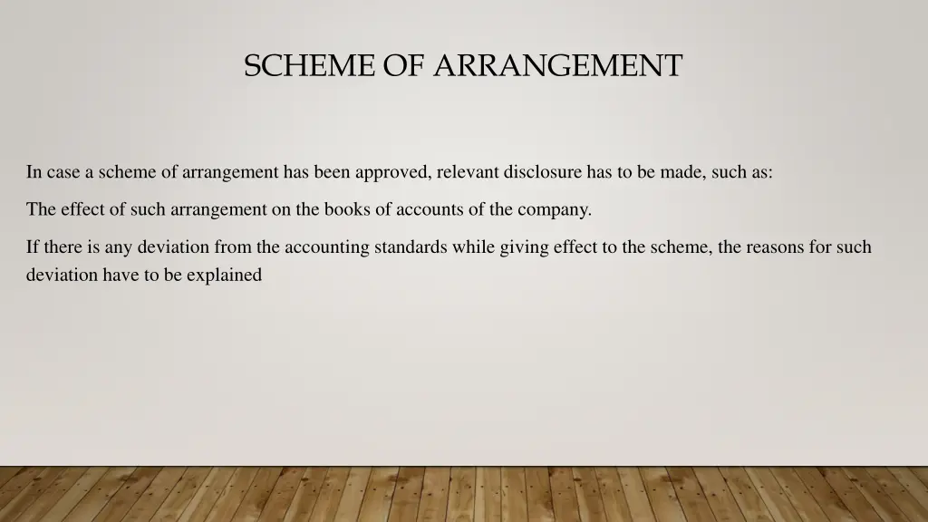 scheme of arrangement